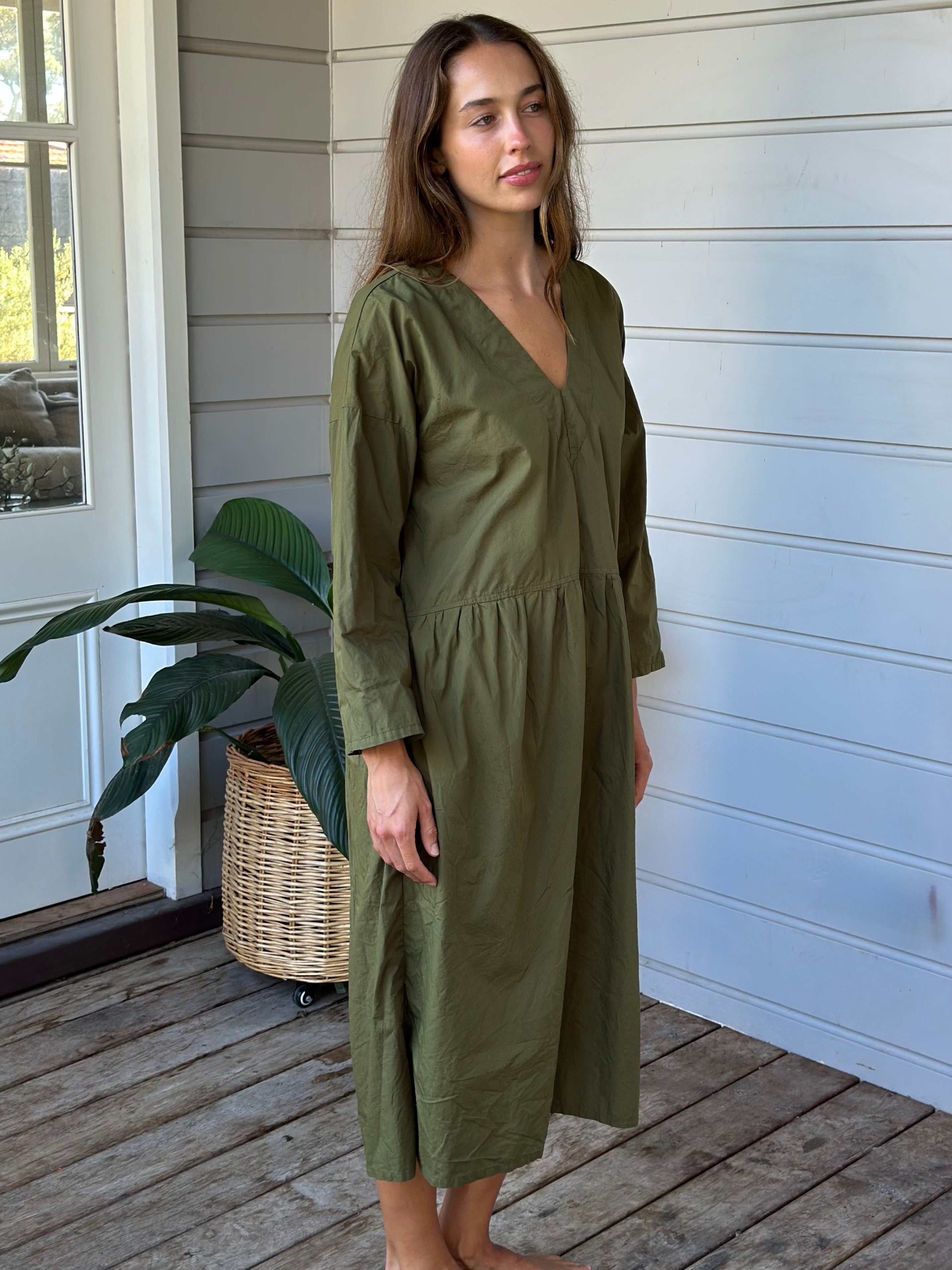 paige dress - army cotton - Image 4