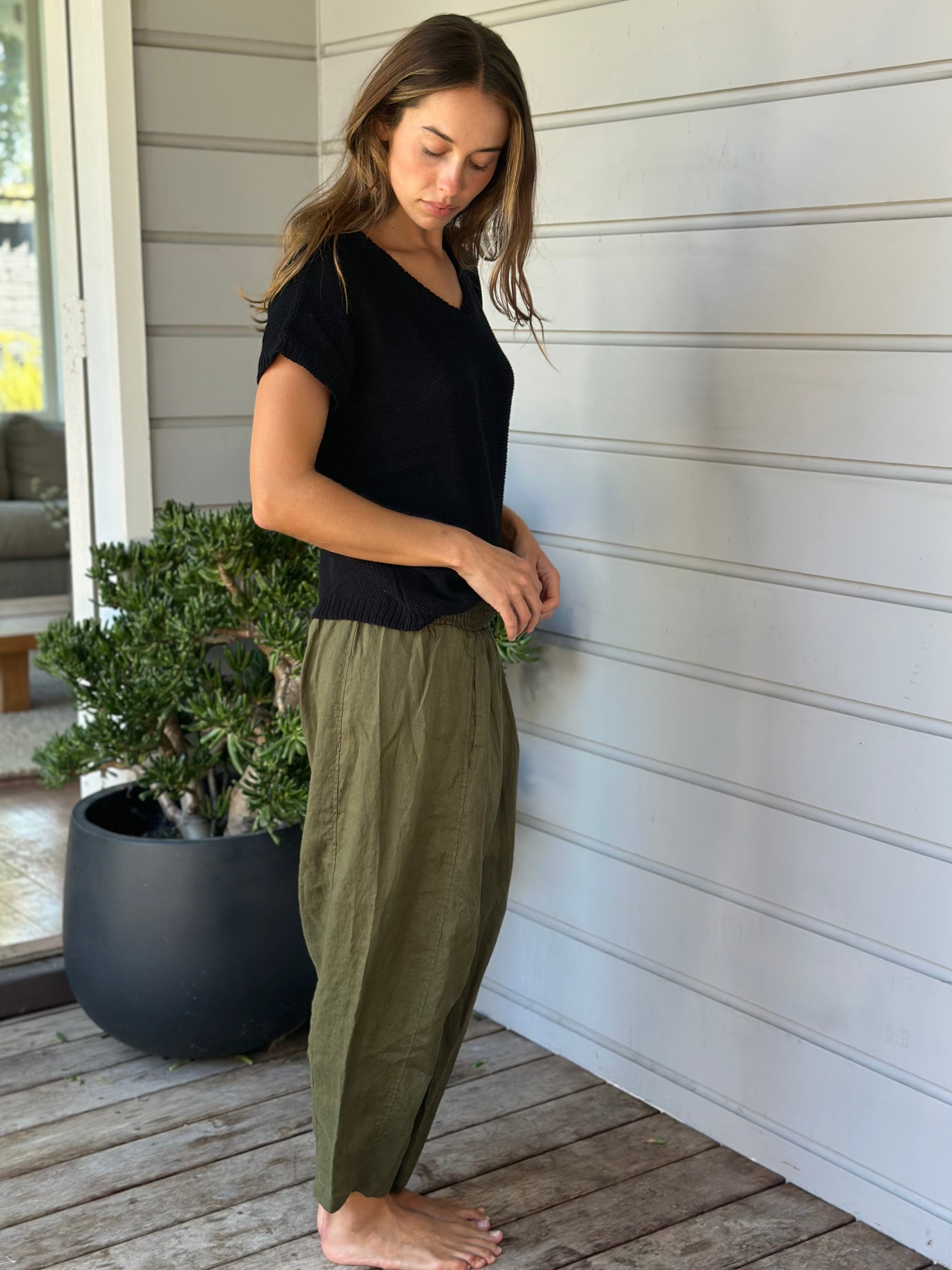 frankie pants - army linen - Image 6